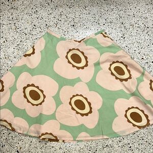 Tocca avocado floral cotton mini skirt lined 2